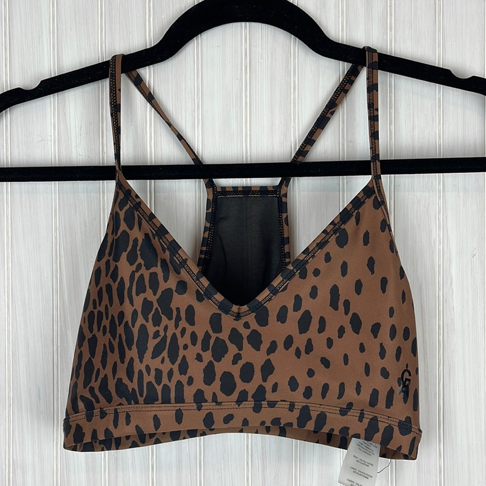 GOOD AMERICAN LEOPARD PRINT SPORTSBRA